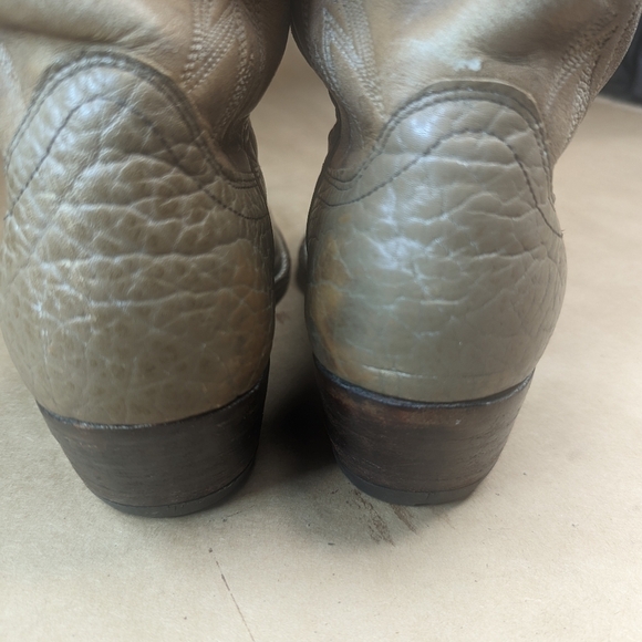 Dan Post boots men's size 9D brown Shrunken Bull Shoulder leather vamp and pulls - Picture 6 of 12